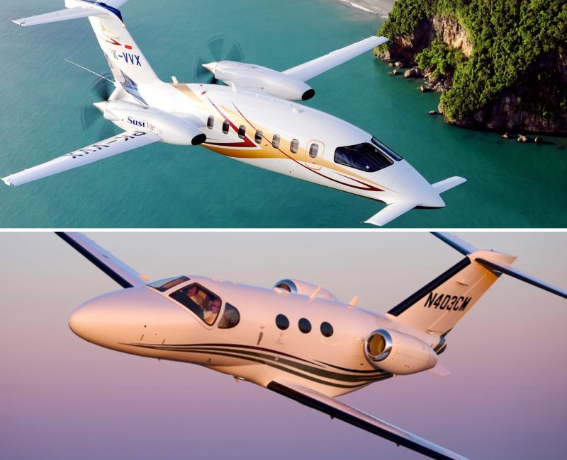 Comparing the Piaggio Avanti Turboprop and the Citation Mustang Light Jet